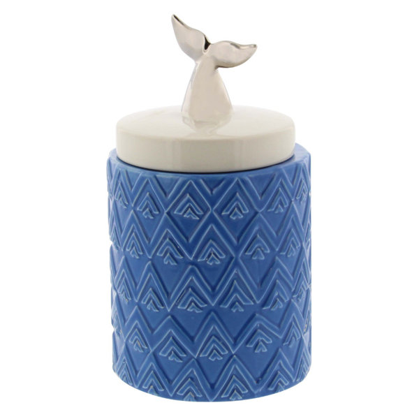 2 Piece Blue Ceramic Decorative Jar Set Joss & Main